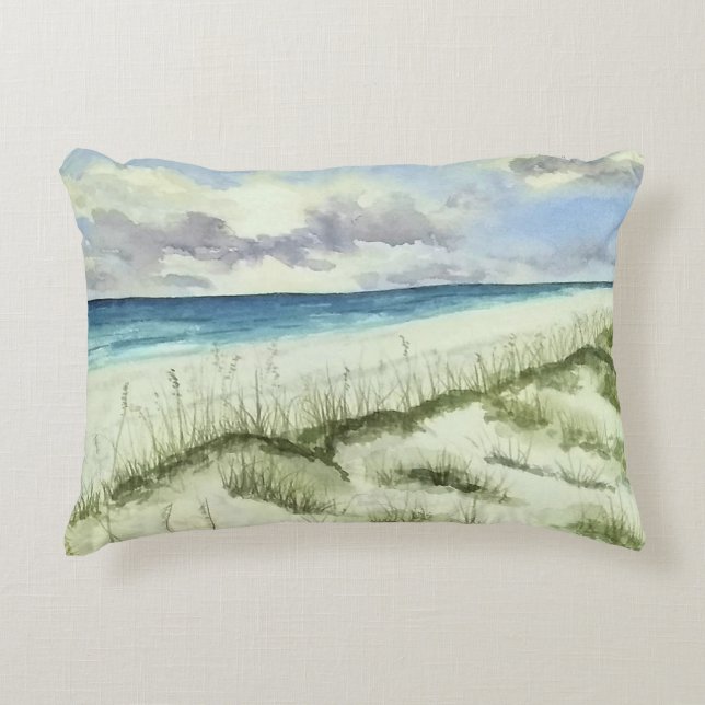 Waterverf strandschilderen Accent Pillow Accent Kussen (Voorkant)