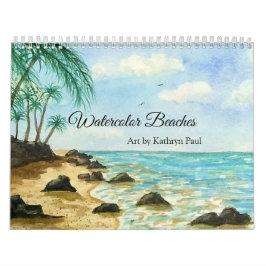 Waterverf strandschilderijen muurkalender kalender