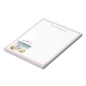 Waterverf strandstoel gepersonaliseerd notitieblok (Linkerzijde)