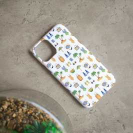 Waterverf strandvakantie reis  iPhone 16 plus hoesje