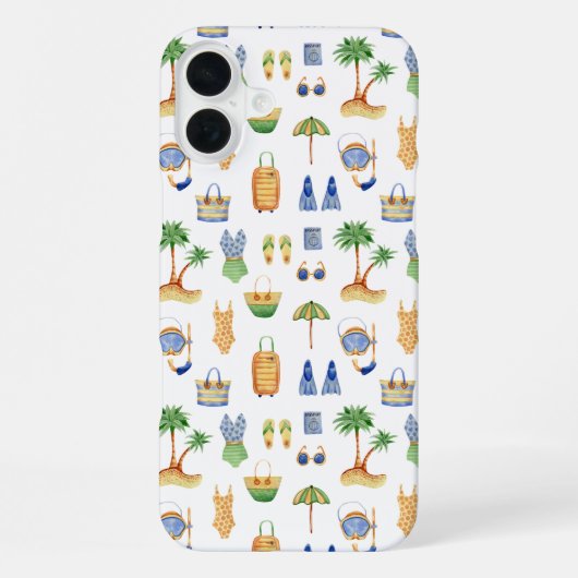 Waterverf strandvakantie reis iPhone hoesje (Achterkant)
