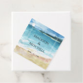 Waterverf strandverbinding bestemming oceaan bedankjes labels (In situ)