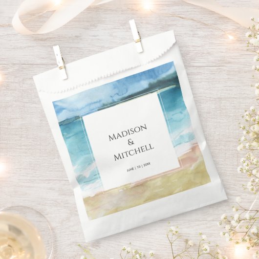 Waterverf strandverbinding bestemming oceaan bedankzakje (Geknipt)