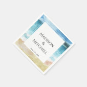 Waterverf strandverbinding bestemming oceaan servet (Hoek)