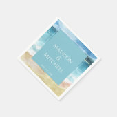 Waterverf strandverbinding bestemming oceaan servet (Hoek)