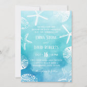 Waterverf strandwieg en zeeshells kaart (Voorkant)