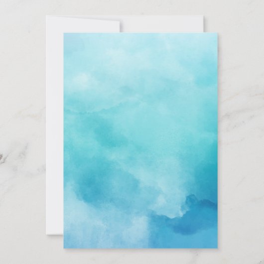 Waterverf strandwieg en zeeshells kaart (Achterkant)