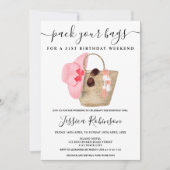 Waterverf strandzak verjaardagscurprogramma weekei kaart (Voorkant)