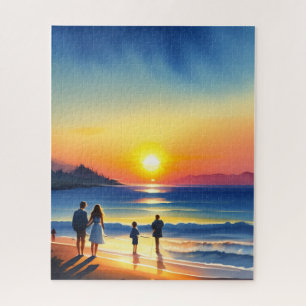 Waterverf strandzonneschijn legpuzzel