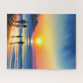 Waterverf strandzonneschijn legpuzzel (Horizontaal)