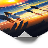 Waterverf strandzonneschijn poster (Hoek)