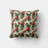 Waterverf Strawberry and Ladybug Naadloos Patroon Kussen (Voorkant)