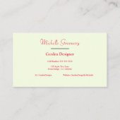 Waterverf Strawberry Blossom Gardener Visitekaartje (Achterkant)