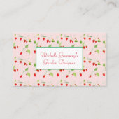Waterverf Strawberry Blossom Gardener Visitekaartje (Voorkant)