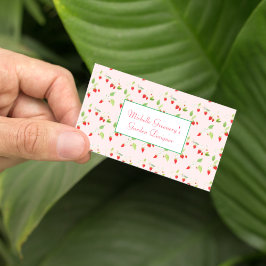 Waterverf Strawberry Blossom Gardener Visitekaartje