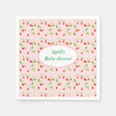 Waterverf Strawberry Blossom Pattern Baby shower Servet (Voorkant)