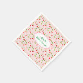 Waterverf Strawberry Blossom Pattern Baby shower Servet (Hoek)