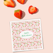 Waterverf Strawberry Blossom Pattern Baby shower Servet