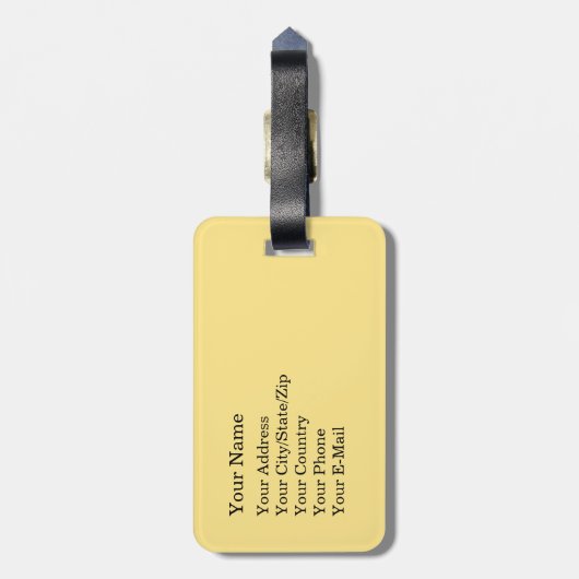 Waterverf Strawberry Blueberry Pattern op Geel Bagagelabel (Achterkant verticaal)