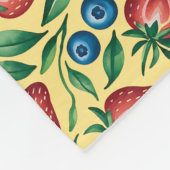 Waterverf Strawberry Blueberry Pattern op Geel Fleece Deken (Hoek)