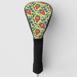 Waterverf Strawberry Blueberry Pattern op Geel Golfheadcover