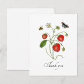 Waterverf Strawberry flat Hartelijk dank Bedankkaart (Voorkant / Achterkant)