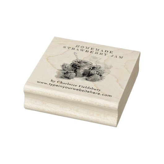 Waterverf Strawberry Jam Jar Label Rubberstempel (Stempel)