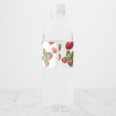 Waterverf Strawberry Jam Wrap-around Label Waterfles Etiket (Achterkant)