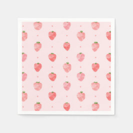 Waterverf Strawberry Napkins | Aardbei Napkins Servet