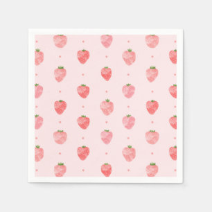 Waterverf Strawberry Napkins   Aardbei Napkins Servet