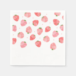 Waterverf Strawberry Napkins | Aardbei Napkins Servet