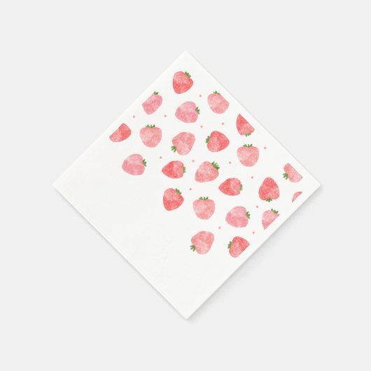 Waterverf Strawberry Napkins | Aardbei Napkins Servet (Hoek)