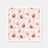 Waterverf Strawberry Pink Plaid Servet (Voorkant)
