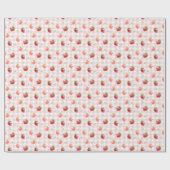 Waterverf Strawberry Plaid Roze Patroon Cadeaupapier (Vlak)