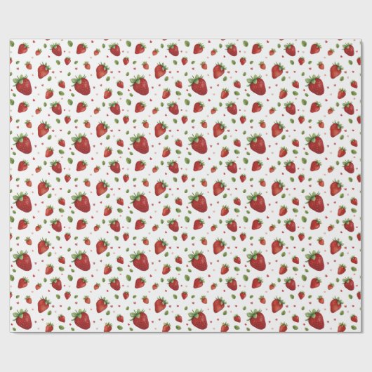 Waterverf Strawberry Red Hearts verjaardag Cadeaupapier (Vlak)