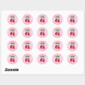 Waterverf Strawberry Roze en Rood Retour Adres Ronde Sticker (Vel)