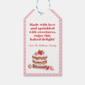 Waterverf Strawberry Short Cake Gemaakt met liefde Cadeaulabel (Voorkant)