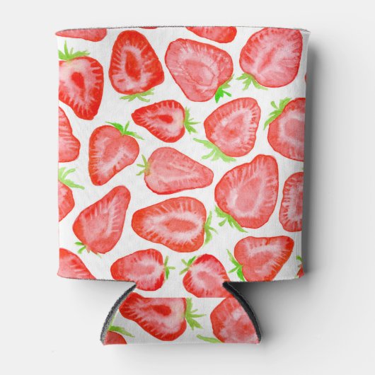 Waterverf strawberry snijdt patroon blikjeskoeler (Voorkant)