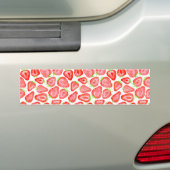 Waterverf strawberry snijdt patroon bumpersticker (Op auto)
