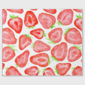 Waterverf strawberry snijdt patroon cadeaupapier (Vlak)