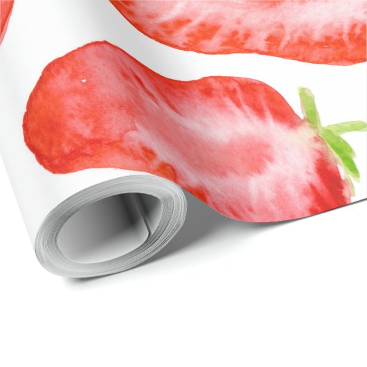 Waterverf strawberry snijdt patroon cadeaupapier (Rol Hoek)