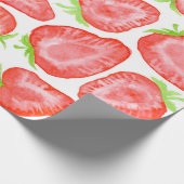 Waterverf strawberry snijdt patroon cadeaupapier (Hoek)