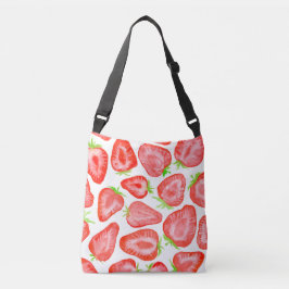 Waterverf strawberry snijdt patroon crossbody tas