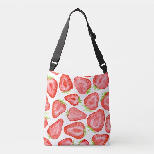 Waterverf strawberry snijdt patroon crossbody tas (Voorkant)