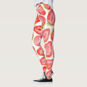 Waterverf strawberry snijdt patroon leggings (Links)