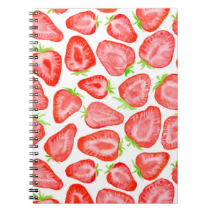 Waterverf strawberry snijdt patroon notitieboek