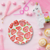 Waterverf strawberry snijdt patroon papieren bordje (Feest)
