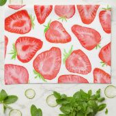 Waterverf strawberry snijdt patroon theedoek (Gevouwen)