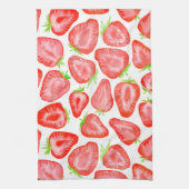Waterverf strawberry snijdt patroon theedoek (Verticaal)