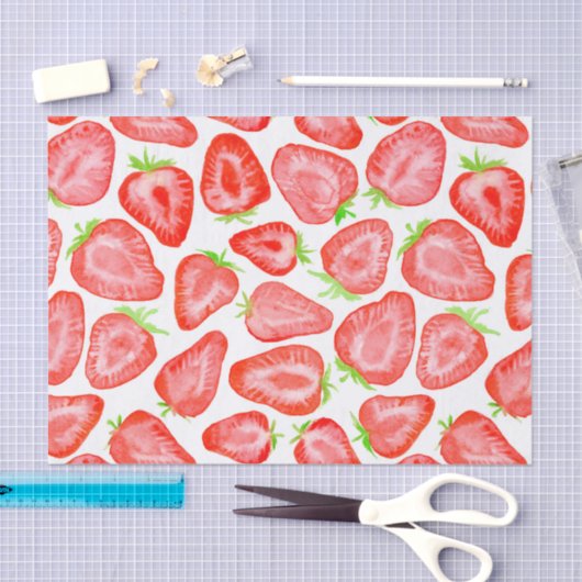 Waterverf strawberry snijdt patroon tissuepapier (Craft)